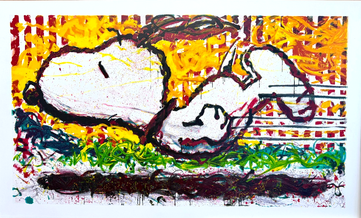 Tom Everhart AS THE SUN SETS SLOWLY - SNOOPY, Color Lithograph