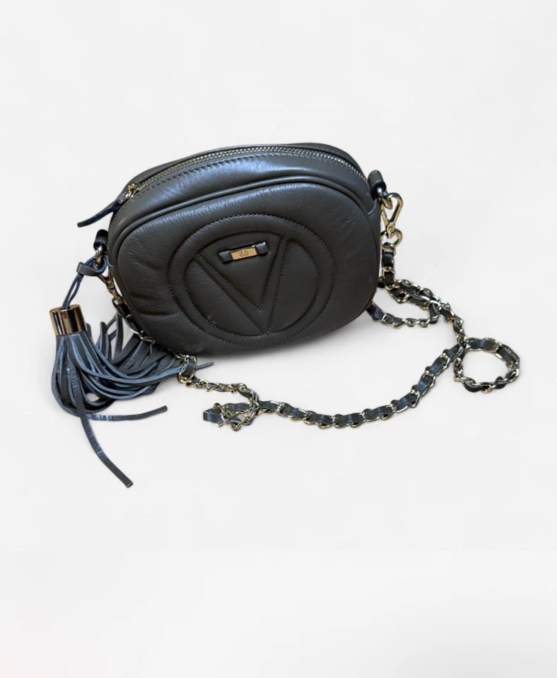 Bolsa tiracolo Valentino By Mario Valentino Mia Signature couro preto em excelente estado usado - Imagem 2 de 4