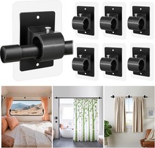 6 Pack No Drill Curtain Rod Brackets Self Adhesive Heavy Duty Wall Mount Hooks
