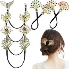 6 PCS Rhinestone Hair Bun Makers Fashion Lazy Bun Maker Elegant Hair Curler F