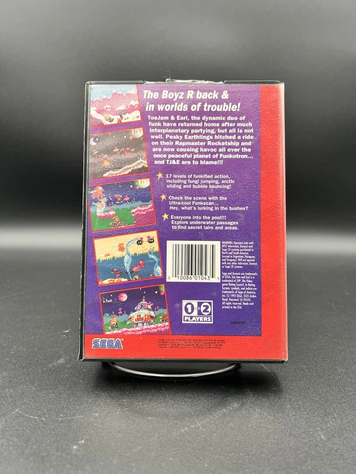 ToeJam & Earl In Panic On Funkotron (Sega Genesis, 1993) No Manual TESTED! - Image 2 of 3
