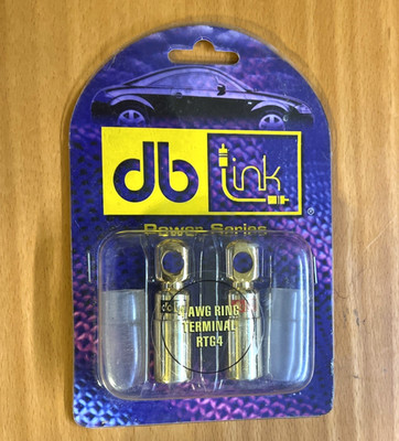 db Link RTG4 - 4 Ga - 4 AWG Ring Terminals w/Outer Protector Sleeves