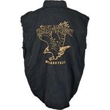 Harley Davidson Hemd XXXL Herren schwarz Vintage ärmellos Motorräder Grafik Eagles