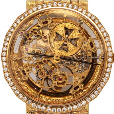1990s Vacheron Constantin 43502/1 Patrimony 34mm Squelette 18K Yellow Gold Watch
