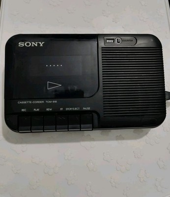 Vintage Sony Cassette-Corder TCM-818 Portable Tape Recorder 120V (Fast Shipping)