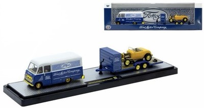 M2 MACHINES CHASE 1948 FORD PARCEL TRUCK & 1932 FORD ROADSTER HAULERS 1/750