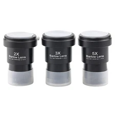 1.25 Inch Astronomical Telescope Barlow Lens 2X 3X 5X Metal Eyepiece Lens Set