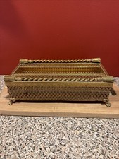 VTG Brass Gold Rope And Tassel Tissue Box Holder Hollywood Regency
