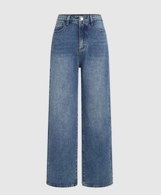 NWT Cider High Waisted Wide Leg Denim Women's Blue Jeans Size Small.