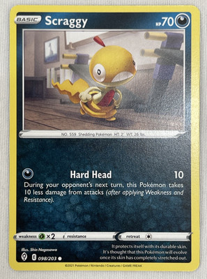 Pokemon TCG - Scraggy - 098/203 - Common - Evolving Skies - Mint