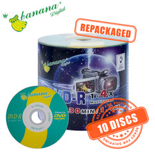 Banana Digital Mini DVD-R 4x 8cm 3" Disc 1.4 GB Blank DVD Recordable - 10 Discs
