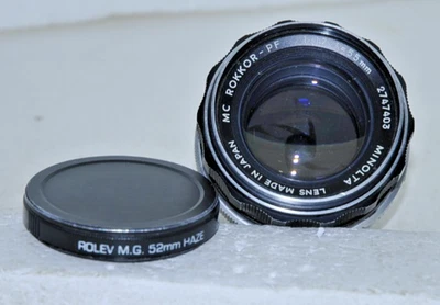 Minolta Rokkor PF 55mm Focal Camera Lenses f/1.7 Maximum Aperture