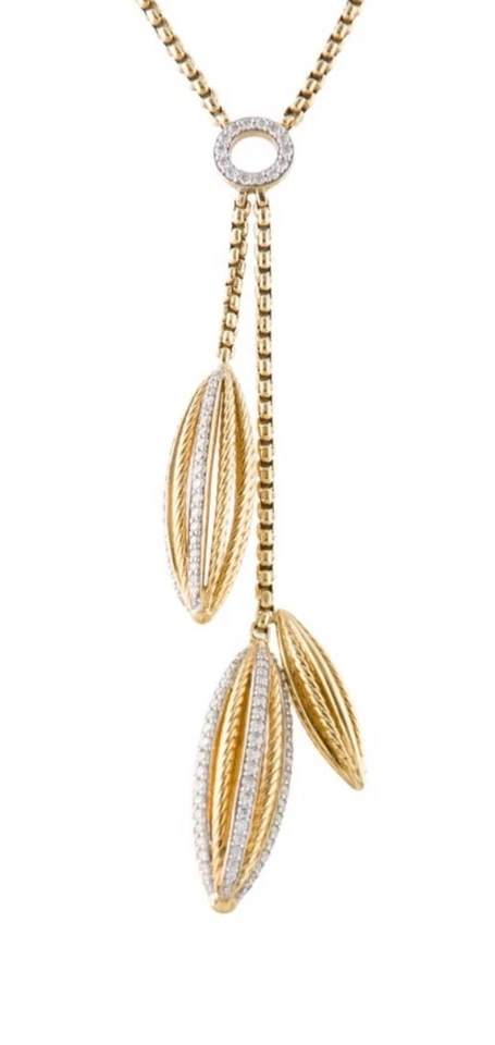 COLLAR COLGANTE DAVID YURMAN 18K 750 DIAMANTES 0,62CTW Lantana Foto 3 de 4