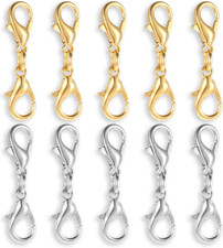 10 Pcs Double Lobster Clasp Necklace Chain Extenders Bracelet Clasp Connector Go