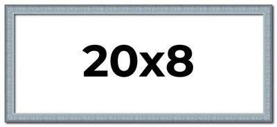 20x8 Frame Blue Scuffed Farm Board Solid Wood Picture Frame Width 0.75 Inches |
