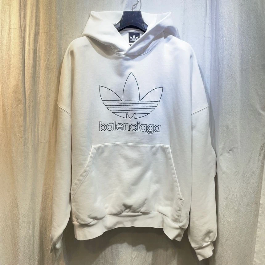 Felpa con cappuccio Balenciaga x Adidas bianca 2 125692473
