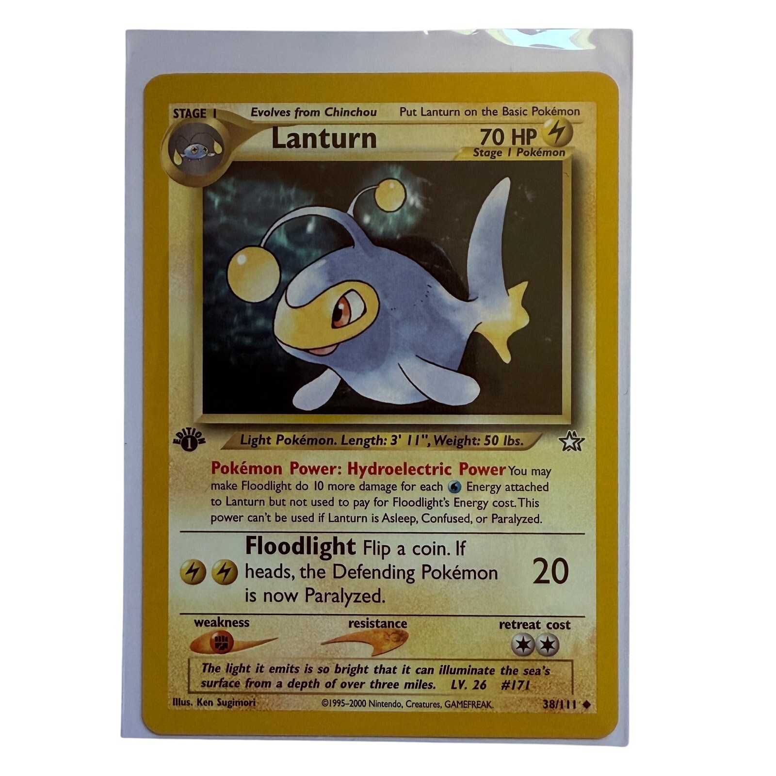 Pokémon Lanturn 1st Edition 38/111 Neo Genesis WOTC Pokemon Uncommon Card NM-MT