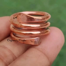 Solid Pure 100% Copper Wrap Ring,Thumb Ring, Solid Copper Ring, Finge , All Size