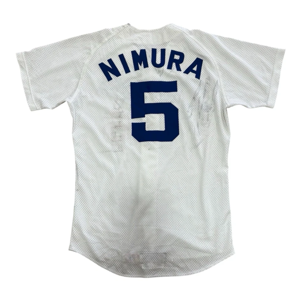 Camiseta deportiva de béisbol vintage de Chunichi Dragons usada en partido Toru Nimura Foto 2 de 4