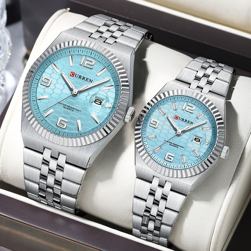 CURREN Women Quartz Watch Steel Luminous Weekdate Wristwatch for Lovers Watches - Picture 3 of 31
