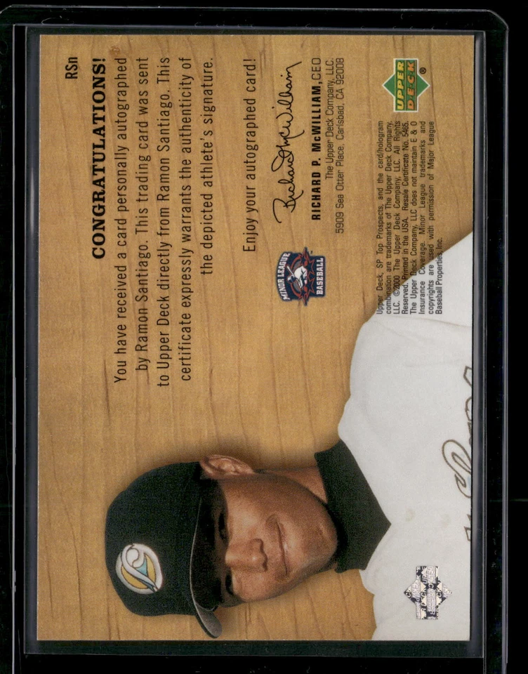 2001 SP Top Prospects #RS Chirography Ramon Santiago - Image 2 of 2