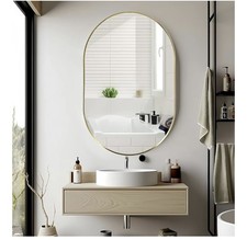 Oval Bathroom Mirrors,24x36 Gold Bathroom Mirror,Oval Wall Mirror,Mirrors for...