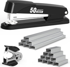 Metal Stapler Heavy Duty 50 Sheet Capacity with 1750 Staples and Staple Remover,