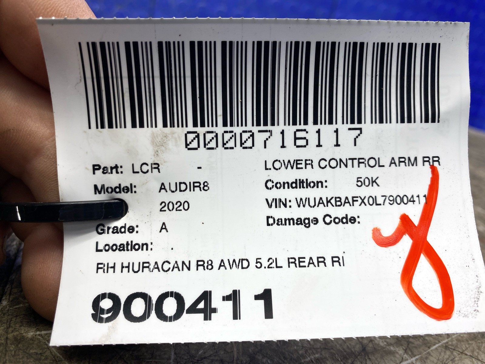 2017-2023 AUDI R8 HURACAN R8 AWD 5.2L REAR RIGHT CAMBER TOE LINK CONTROL ARM