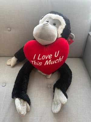 Keel Toys Affe Schimpanse schwarz Gorilla I love you so much groß Plüsch Neu 80cm