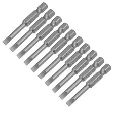 10X 1/4" Hex Shank 2" Length 4mm Slotted Tip Magnetic Flat Head Screwdriver Bit