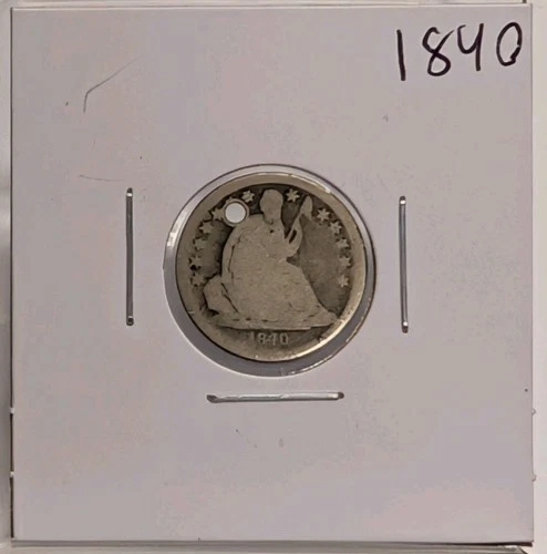 1840-P Philadelphia Seated Liberty Silver Dime 10 Cent Holed