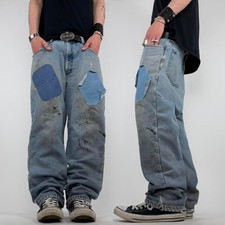 Vintage y2k baggy wide leg skater grunge archive stonewash jeans