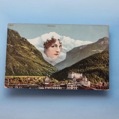 Schweiz Postkarte um 1910 Fantasie Berg Jungfrau Jungfrau Kopf