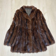 Rare Brown Mink Fur Actress Collar Coat Highest Quality Approx US Size M-L