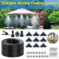 50FT Outdoor Patio Water Mister Mist Nozzle Misting Cooling System Fan Cool Kit