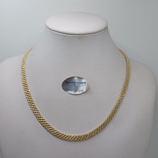 COLLANA DA DONNA A MAGLIA FUNE 3 FILI  IN ORO GIALLO 18KT  9,15 GRAMMI (8411)