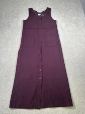 Vintage Harve Benard 4 Wool Blend Jumper Dress Plum Purple Full Button Pockets