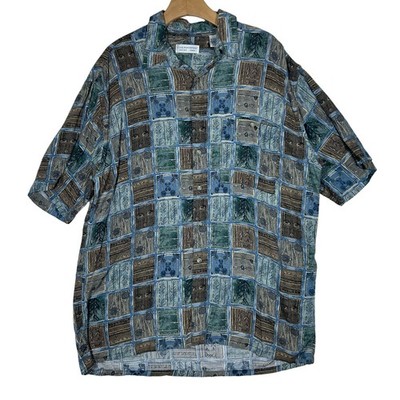 Vintage London Derry Abstract Golf Summer Beach Rayon Polo Shirt