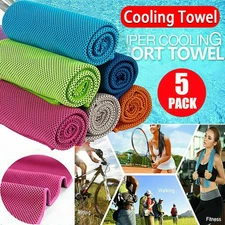 5 Pack Cooling Towel Ice Cold Neck Wrap For Sports Running Jogging Gym Chilly 