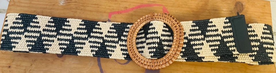 ceinture tressée et élastique en similicuir 92cm - Photo 2/2