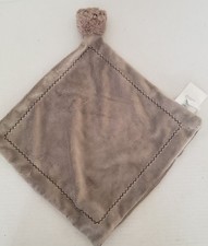 Pottery Barn Kids Soft Brown Bear Lovey Security Blanket Zig Zag Stitch Trim