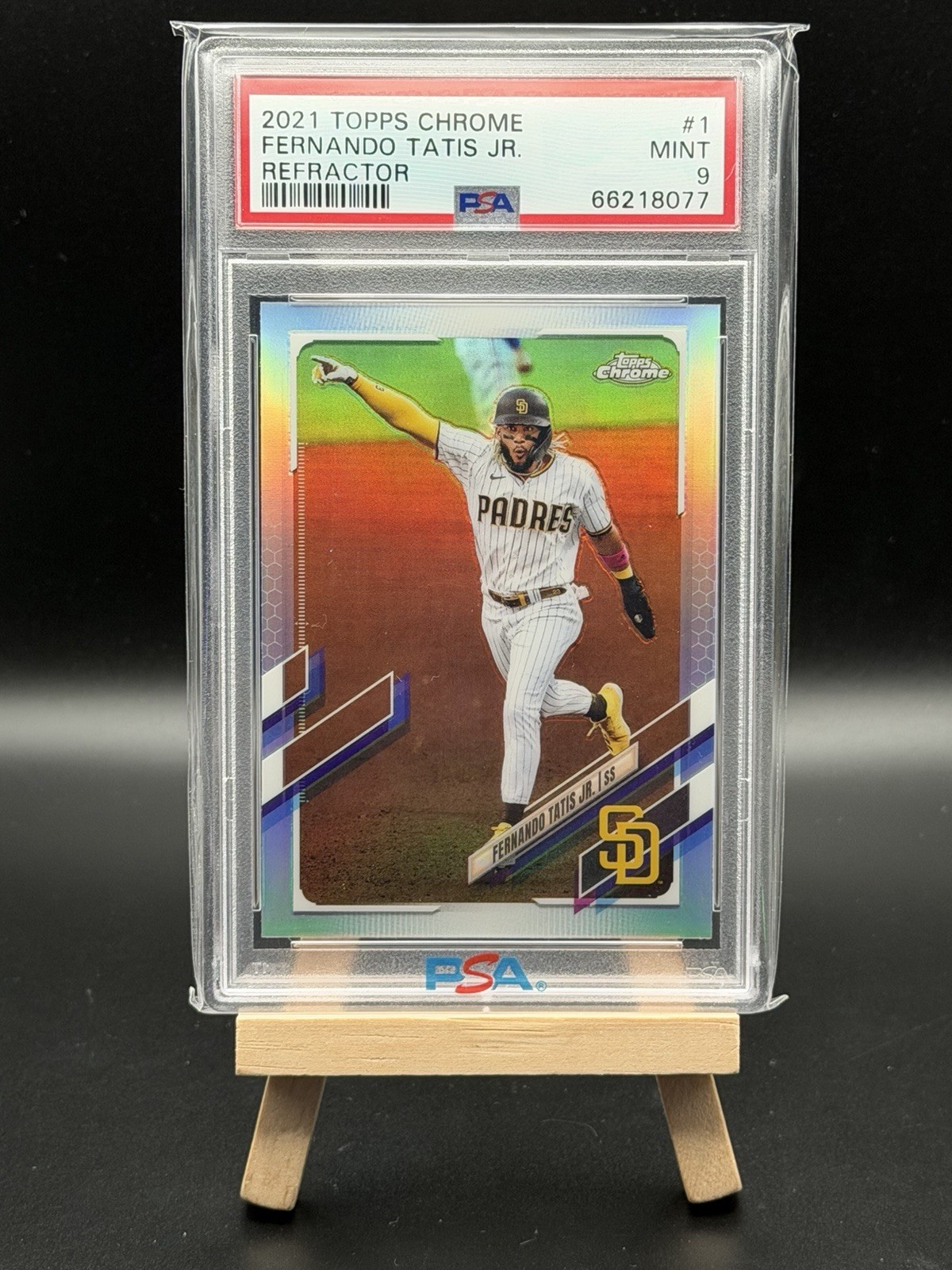 2021 Topps Chrome #1 Fernando Tatis Jr. Prism + 2 Refractors PSA 9!! view 3