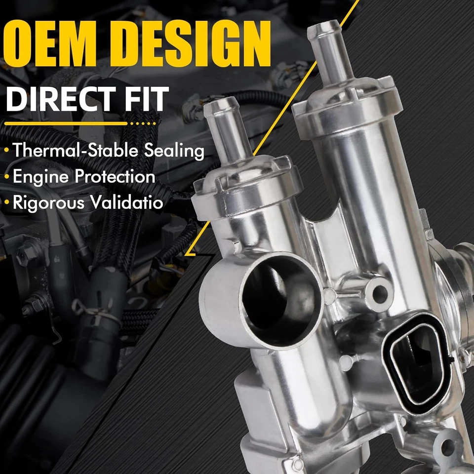 Water Pump+Aluminum Thermostat Housing Assembly For Chrysler 200 Dodge Jeep 2.4L - Image 2 of 4