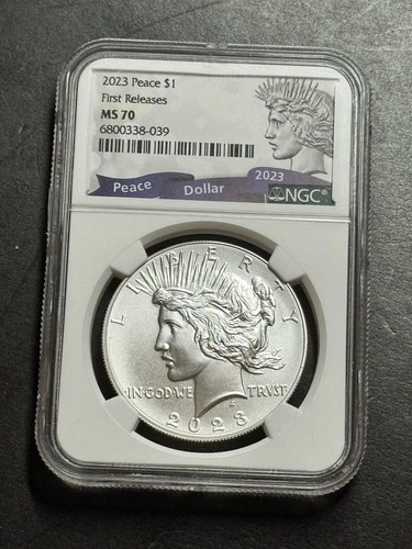 2023 Peace Silver Dollar $1 Graded NGC MS70 First Releases U.S. Mint Coin (1393)