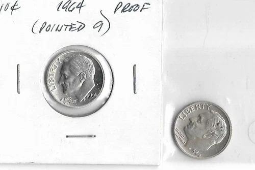 1964 PROOF 2 Roosevelt  10c  MIRRORED PROOF SILVER  DIME