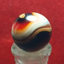 Vtg Nm 5/8" AKRO Agate Deep Red Corkscrew Marble Htf Color C Pics