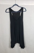 Eileen Fisher Tank Top M Black 100% Linen Casual Flowy Tunic Pockets Lagenlook