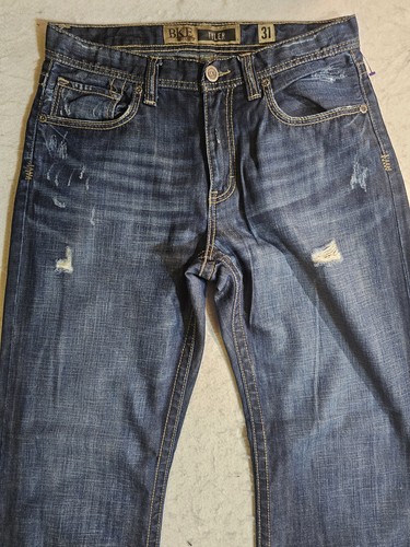 BKE Signature Tyler Denim Jeans Medium Dark Blue Wash Straight Leg Mens Sz 31x32 - Picture 3 of 9