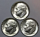 (3) Circulated 1964-P Roosevelt Dimes - #9833D - FREE SHIPPING
