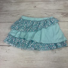 Ocean  Coast Girls Small Blue Tropical Asymmetric Skort Swim Quick Dry Stretch